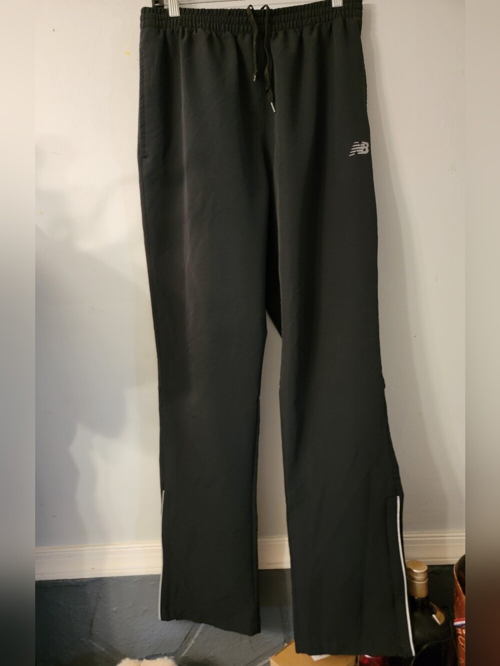 New Balance Black Track Pants with Side Stripe